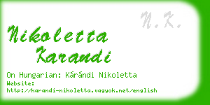 nikoletta karandi business card